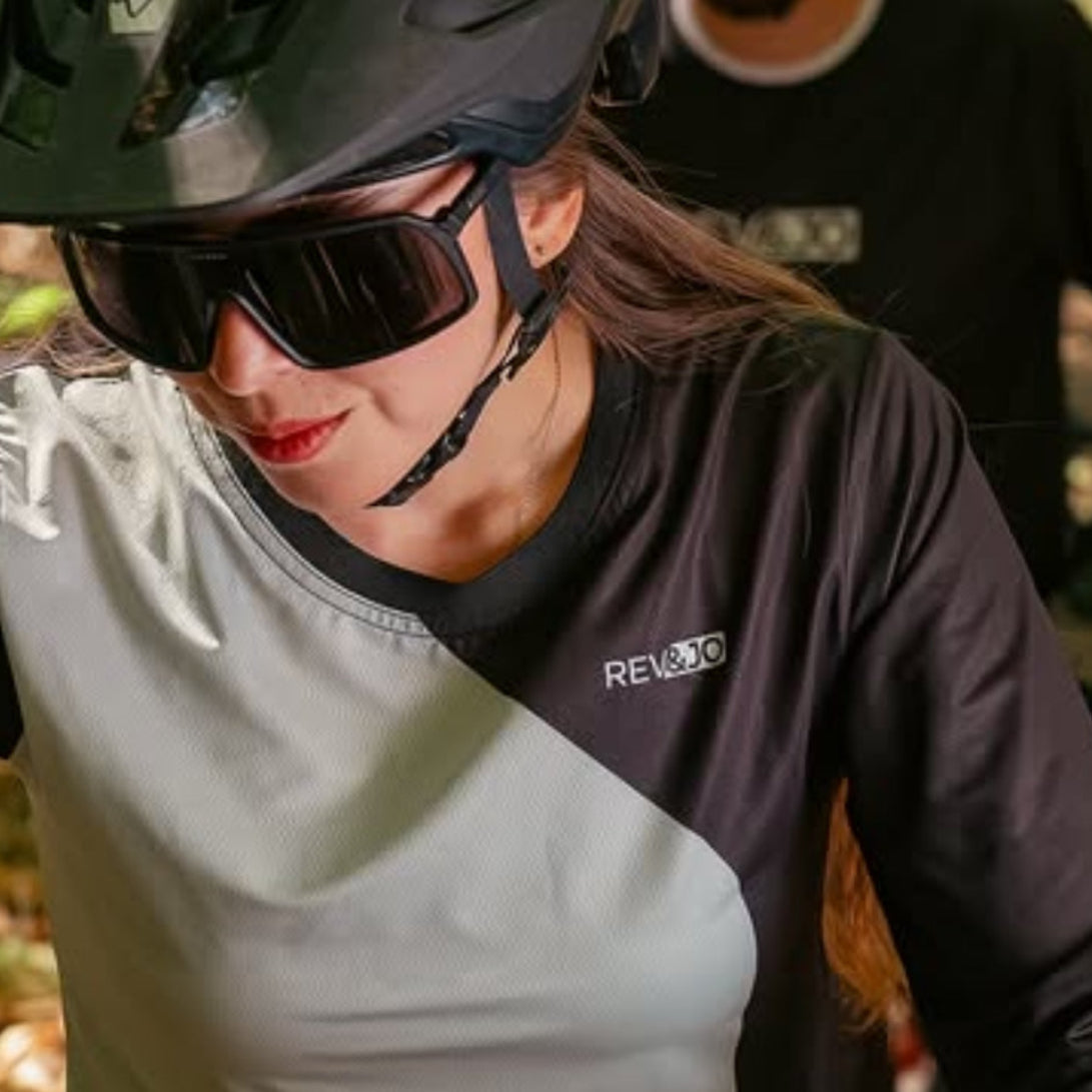 Jersey manga larga MTB verde menta| Para mujer